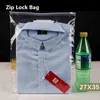 17x24cm Clear Plastic Garment Zip Lock Reusable Dress Packaging Bags Transparent Zipper Clothing Storage Self Seal Hermetic Package Pouch