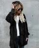 Искусственный мех пальто способ женщины с капюшоном Streetwear две боковых Wear зимних пальто женщин теплый и комфорт Шинель