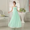 Plisowana Długa Szyfonowa Druhna Dress Mint Green 2019 Długość podłogi Wedding Party Dress 5 Style Mieszane zamówienie