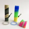 Foldable Silicone Water Pipe Portable Water Pipes 20CM tall Folded Bong Metal Straight Perc Oil Concentrate Used Silicone Bongs