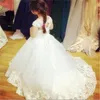 Цветочница платья для Pageant Длина платьев венчания пола бальное платье принцессы девушки