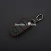 Costurado mão do couro genuíno Keychain Car para Dodge Journey 2012 2013 2014 2 botões inteligente remoto chave Tampa Anel Caso Auto Acessório