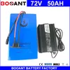 BOOANT E- بطارية الدراجة 72V 50AH 3000W دراجات كهربائية بطارية 18650 خلية 72V 50AH مع شاحن 84V 5A 50A BMS الولايات المتحدة الحرة