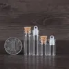 1 / 2ml CLEAR MINI SMALL CORK STOPPER / PLASTIC CAP GLASS INLACE JASE Containers Bottle Bulk-500PCS