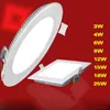 Ultra dunne LED-plafond verzonken paneel licht downlight ronde vierkante 3W 9W 12W 18W binnenverlichting AC85-265V CE ul