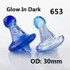 UFO Roken Accessoires Glas Carb Cap Glow in Dark XL XXL Diameter 30mm voor Quartz Banger Nail Enail Nails Kleurrijke DAB RIG 653