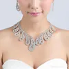 Nowy Tanie Bling Crystal Birdal Biżuteria Zestaw Posrebrzany Naszyjnik Diament Kolczyki Zestawy Biżuteria Ślubne Dla Panny Młodej Kobiety Akcesoria ślubne