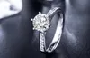 Yhamni 100 Oryginalne solidne srebrne obrączki dla kobiet Zestaw 1 karat sona cz diamentowy pierścionek zaręczynowy AR0098789883