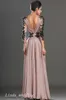 Piękna długa sukienka na studniówkę z rękawami dobra jakość V szyfry Szyfonowy formalny suknia wieczorowa suknia imprezowa 7747911