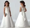 2019 простые цветочные девочки платья для свадьбы шапки рукава сатин длина сатин на заказ, сделанные алина первые причастия платья для девочек