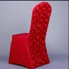 12Colors Elestic rosette Spandex Banquet Chair Cover With Satin Rosette Back For Wedding Party Hotel Decoration Rosette Flower Back HW0103