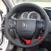 Hülle für HONDA Accord 9 Crosstour Odyssey Lenkradhülle Echtes Leder Auto-Spezialhülle DIY Handnaht Auto-Styling Lenkhülle