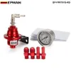 Epman Sport Type S Regulador de presión de combustible ajustable FPR Universal JDM Turbo + Calibrador líquido 0-160 PSI EP-FPRT81S