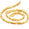 Fina halsband smycken 24k guldpläterad hänge länk kedja stål bambu gåva för coola män gratis frakt