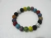26 colori scelti Crystal 20 Beads Bracciali Disco Ball Bracciali elasticizzati lucidi Braccialetti con ciondoli fatti a mano 40 pezzi