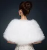 ダチョウの羽のブライダルショールの毛皮のラップ結婚の肩のコート花嫁冬結婚式のパーティーボリーロスジャケットクロークホワイトカーキ