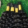 Pretty Curls Human Hair Weave Bulk obearbetat kinky Curly Peruansk mänskliga hårförlängningar i bulk för flätor på ingen fästning3981906