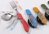 Новые прибытия многофункциональный открытый кемпинг пикник посуда из нержавеющей стали столовые приборы 4 в 1 складной ложкой вилка ножевой нож