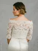 Off Shoulder Cheap Bridal Wraps Half Sleeves Bridal Coat Lace Jackets Wedding Capes Wraps Bolero Jacket Wedding Dress Wraps Plus S5077437