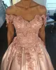 Abiti da ballo rosa blush off -spalla in pizzo top 3d applique abito da sera in rilievo abito da ballo formale abito Quinceanera Dress2941389