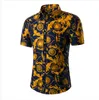 Venta al por mayor-2016 Moda para hombre Camisa hawaiana de manga corta Camisas florales ocasionales de verano para hombres Tamaño asiático M-4XL 10 Color