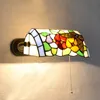 Lamps Tiffany Hallway Balcony Colorful Glass Wall Light Oblong Bank Style Corridor Wall Sconce Bedroom Bedsides Wall Lighting Fixtures