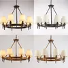 Suspension American Country Living Room lights lampes suspendues lustre en cristal Simple Fer Salle À Manger Chambre Salle D'étude