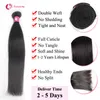 Braziliaanse Virgin Human Hair Weave 3 Bundels Met Zijde Sluiting 1B Zachte Steil Haar Inslag Met Zijde Basis Sluitingen Voor zwarte Vrouwen