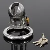 Najnowszy projekt mały mężczyzna klatka dla kogutów, urządzenie Chastity Bondage ze stali nierdzewnej, metalowe Peins zamek pierścieniowy pas cnoty zabawki dla dorosłych Sex produkty