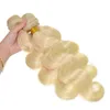 金髪の体波の人間の髪の織り＃613漂白ブロンドのボディウェーブヘアwefts 3pcs /ロット送料無料