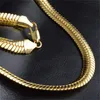 Yhamni Gold Color Necklace Men smycken Hela nya trendiga 9 mm breda figaro halsbandskedja guldsmycken NX192212Y