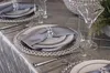 吹き付け金属クリスタルビーズブリンブリンガンリングServietteホルダーシルバーまたは結婚式テーブル装飾のための金
