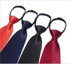 9cm dragkedja slipsar mäns affärssläck zip polyester hals svart röd blå ascot bröllop team säkerhet män 4s shop 2 st/parti