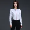 Heiße Bluse Shirt Frauen Baumwolle/Polyester Langarm Blusen Drehen Unten Kragen Shirts Damen Tops Mode Büro Kleidung