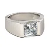 Vecalon Luxe Sieraden Wedding Band Ring voor Mannen 4CT CZ Diamond 925 Sterling Zilver Mannelijke Engagement Vinger Ring Mode-sieraden