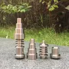 1 Titanium tırnak 10/14 / 18mm Kadın Ve Erkek Kubbesiz Tırnak 6 delik Titanyum Carb Cap İçin Cam Boru yılında Universal 6