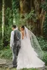 New Hight Quality Migliore vendita One Layer Waltz White Avory Cut Edge Veil Copricapo da sposa per abiti da sposa