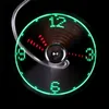LED Light USB Fan Time Clock Commerci all'ingrosso Nuovo gadget regolabile durevole Mini Display orologio da tavolo flessibile Alta qualità
