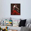 Peintures décoratives dansantes pour mur de salon, danseuse de Flamenco espagnole en robe rouge, toile peinte à la main