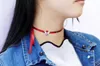 Nytt rött sidenband Choker -halsband Red Corundum Bee Bar Chokers Halsband för kvinnliga krage Mujer Collier Ras du Cou Choker Brace6393417