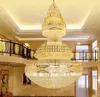 BE37 Duplex Living Room Large Chandeliers Villa K9 Crystal Pendant Lamp Hotel Engineering Hall Staircases Droplight Lights Lighting