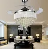 Led Ceiling Fans Light 110-240V Invisible Blades Ceiling Fans Modern Fan Lamp Living Room European Chandelier Ceiling Light 36 / 42 Inche MY