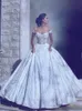 Superbe dentelle robe de bal robes de mariée perles dentelle appliques élégante hors épaule A-ligne robe de mariée charmante chapelle train robes de mariée