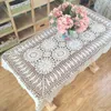 100x160 cm estilo vintage elegante patrón de crochet floral mesa rectangular tela de ganchillo, oblonga mantel hecho a mano ~ Tamaño por encargo