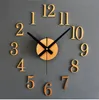 الساعات العكسية الوقت وقت الظهر الملمس المعدني 3D ستيريو DIY Clock Clock الموضة الإبداعية DIY الساعة