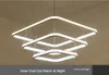 Fyrkantig LED-hängelampa Modern LED-ljuskronalampor Hängande ljuskrona i aluminium för matsal kök