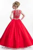 Glitz 2019 New Rachell Allan Red Little Kids Girl039S Pageant Dresses Kort ärmar Bollklänningar Småbarn Little Kids Crystals Flo8477777