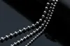 Real Titanium Stainless Steel Fashion Jewelry High Quality Collar Ball Necklace beads Shape Chains 50cm 1.5mm 2mm 2.4mm 3mm