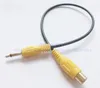 Golden Banhado 3,5mm Mono Plug Macho para RCA Feminino Conector AV Cabo Cerca de 30cm / 10pcs