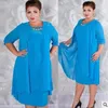 Robe fausse femme, couleur unie, manches mi-longues, grande taille, décontractée, une pièce, festa L-3XL 4XL 5XL 6XL, nouveau produit de printemps